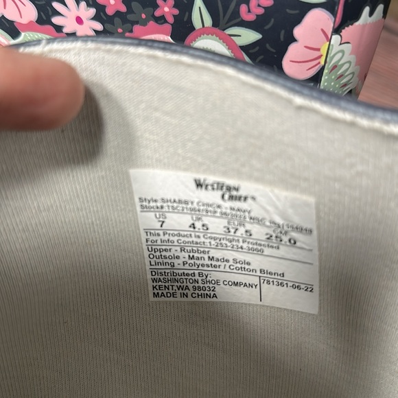 Western Chief Rain Boots Shabby Chick Navy size 7 woman’s - Picture 6 of 9